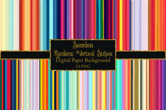 Download Rainbow Vertical Stripes Digital Paper - Rain Collection