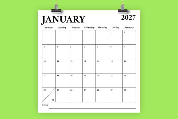 Download 2027 Square 12x12 Calendar Template - Square Collection