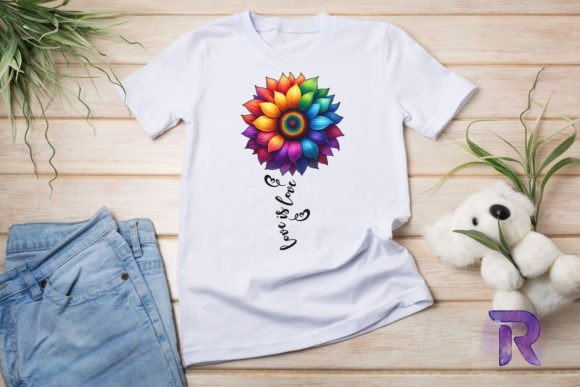 Download Rainbow Sunflower Love Sublimation PNG - Rain Collection