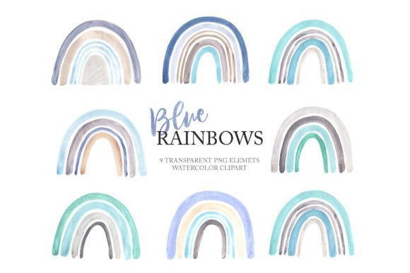 Download Watercolor Blue Baby Boy Rainbow Clipart - Rain Collection