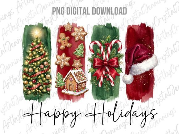 Download Happy Holidays Christmas Brushstroke PNG - Holidays Collection