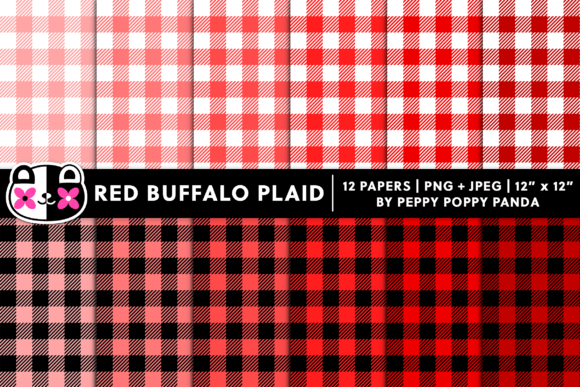 Download Seamless Red Buffalo Plaid Pattern Set - Buffalo plaid Collection