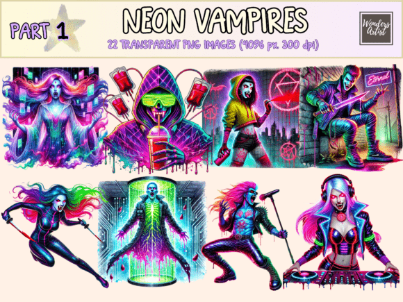 Download Neon Vampires Clipart - Neon Collection