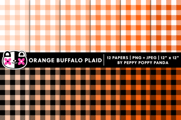 Download Orange Buffalo Plaid Digital Paper - Buffalo plaid Collection