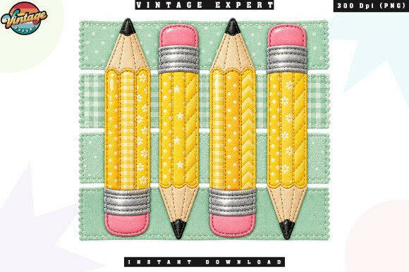 Download Back to School Pencil Patchwork PNG - Pencil Collection