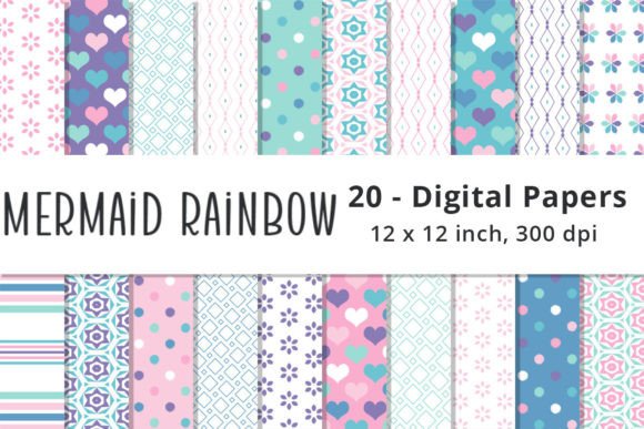 Download Mermaid Rainbow Printable Backgrounds - Rain Collection