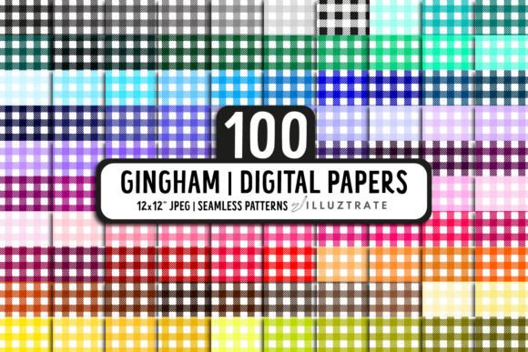 Download Gingham Digital Paper | Rainbow Paper - Rain Collection