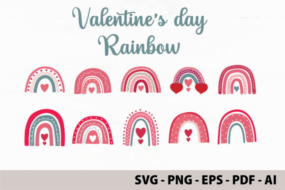 Download Boho Rainbow Valentine's Day SVG Bundle - Rain Collection