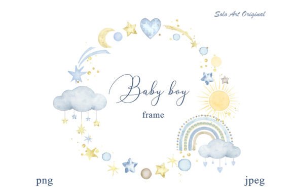 Download Baby Boy Shower Rainbow Frame - Rain Collection